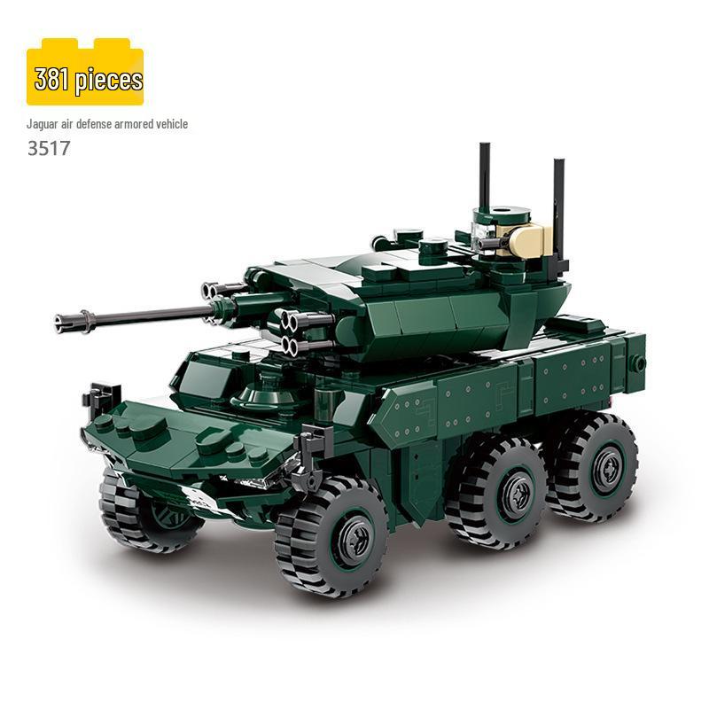 Серия "Военная техника" Модель танка и бронированной машины Строительные блоки для детей – Набор из 61 детали