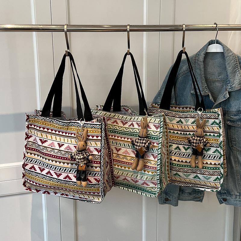 Большая вместительная холщовая сумка в этническом стиле для женщин, новый стиль, студенческая сумка для поездок на работу, ручная сумка через плечо