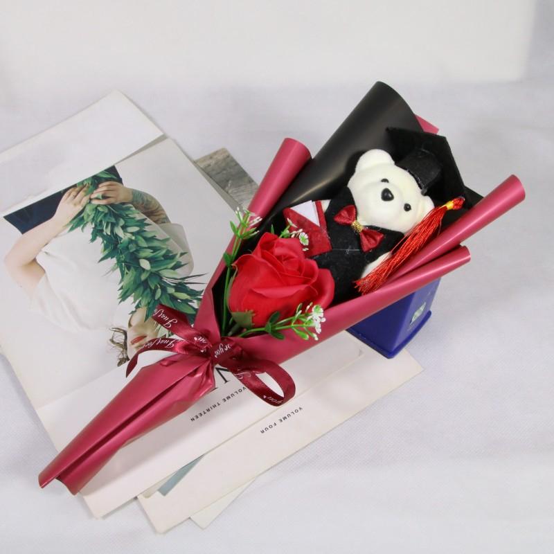 Graduation Gift Bear Bouquet Plush Toy Cartoon Lovely Bear New Animal Bouquet  Birthday Party