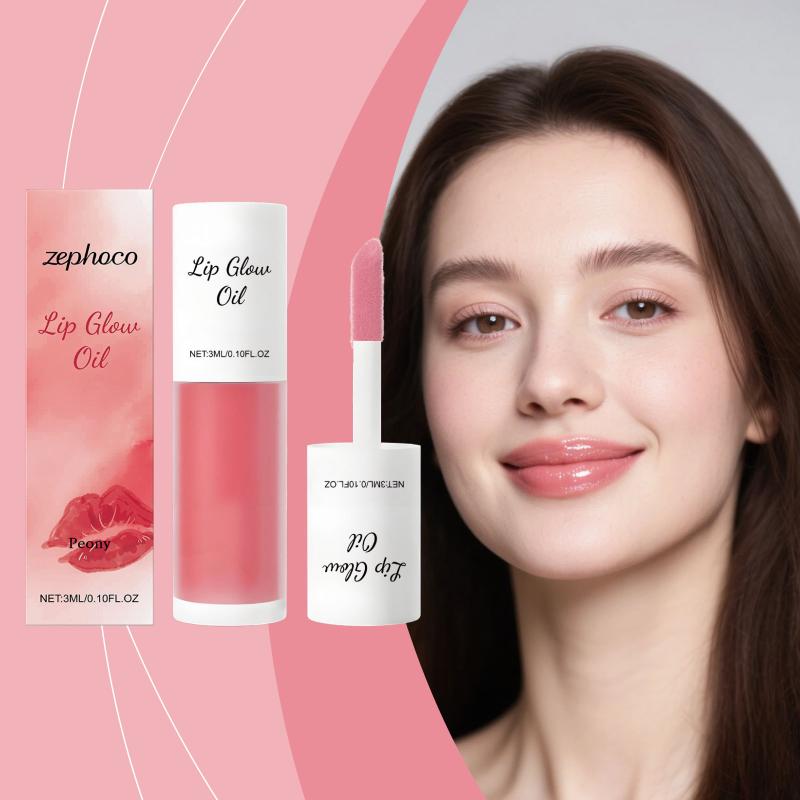 Lightweight Peony Lip Oil Hydrating Gloss NonSticky Formula for Soft Lips Daily Nourishing Makeup Routine