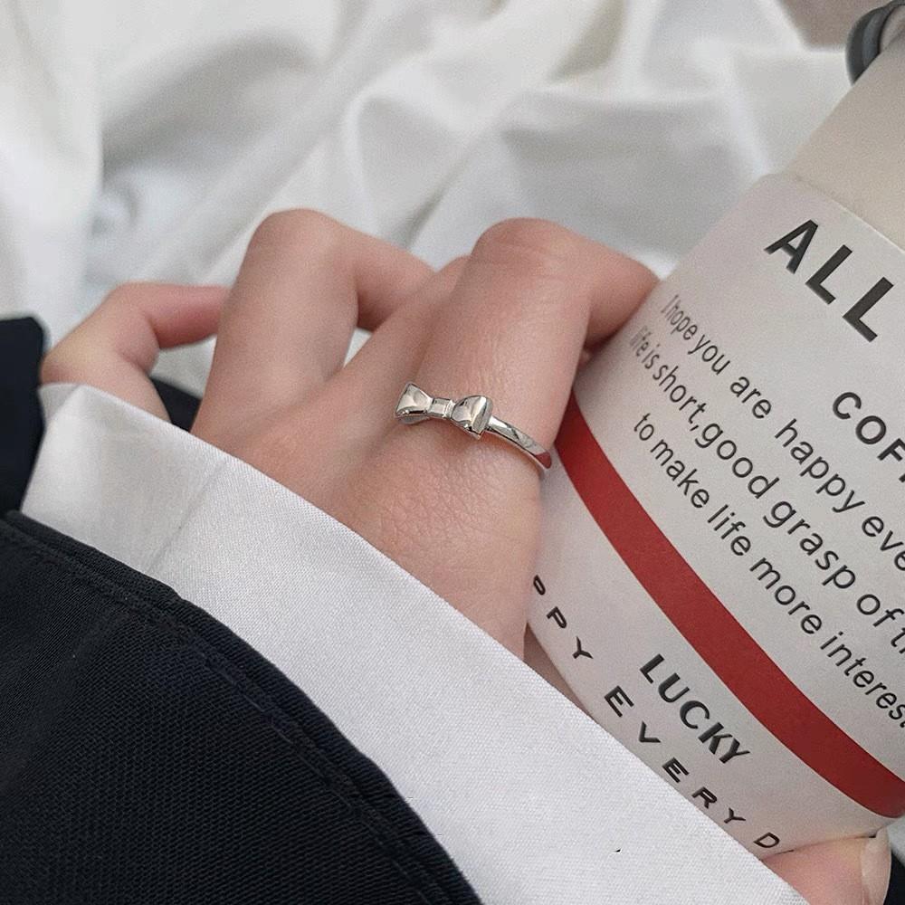 Korean Version Plain Ring Irregular 925 Sterling Silver Versatile Ring Women's Niche Ins Style Design Non-fading Combination Ring