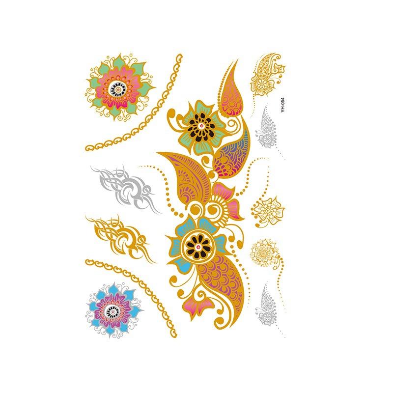 Yh ретро большая бронзовая татуировка наклейка водонепроницаемая татуировка наклейка Amazon набор горячая серебристая цветная печать наклейка
