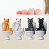 Cat Figures High Simulation Vivid Expression Decoration Accessories Toilet Sitting Miniature Cat Animal Model Toy for Kids
