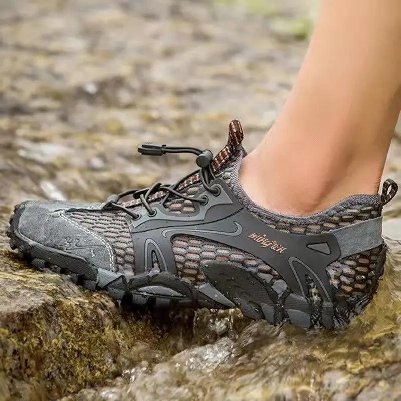 Fashion Wading Shoes Men's Summer Mesh Breathable Hiking Shoes Outdoor Hiking Casual Shoes