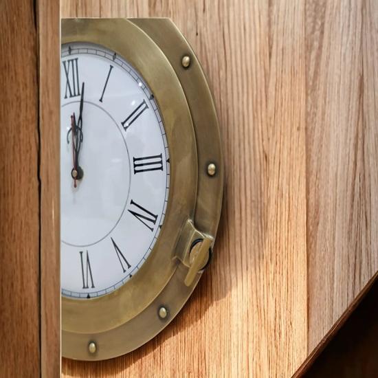 38,1 см Морские Морские Корабельные Лодочные Часы Морское Время Пляжный Стиль Кварцевые Настенные Часы Иллюминатор Домашний Декор Подарок, Подарок на Новоселье