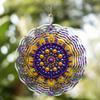 3D Metal Wind Spinner Colorful Mandala Flower Design for Indoor Outdoor Decor Dynamic Yard Art Christmas Thanksgiving Hanging Decoration