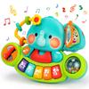 REMOKING Multifunctional Elephant Piano Educational Toy for Early Finger Auditory and Color Montessori Toy for Ages 6 Months and Music Finger Toy for