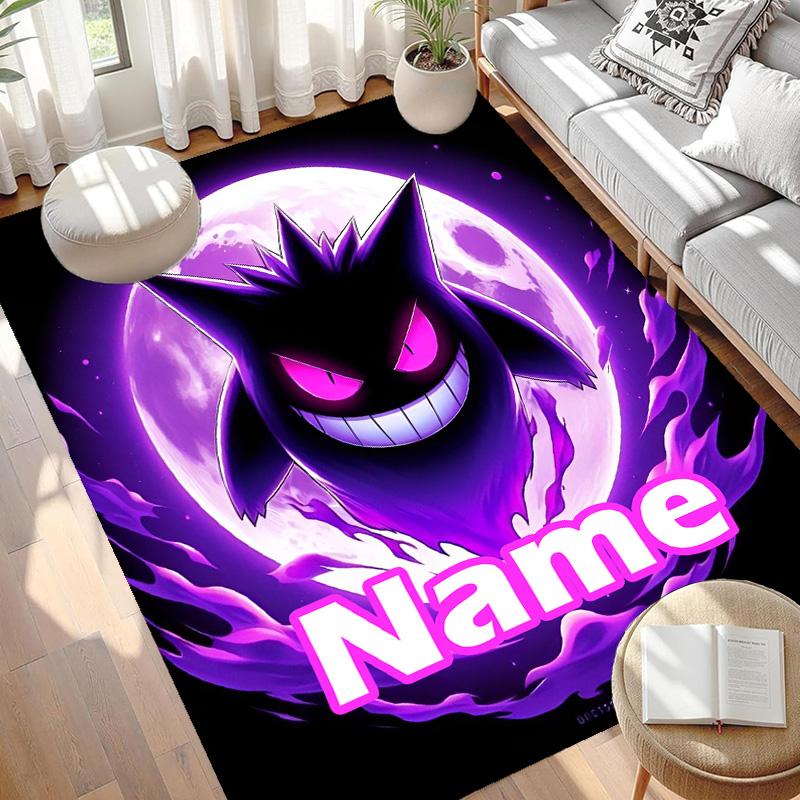 Custom Name Personalized Gengar Print Carpet, Versatile Home Decor Rug, for Playroom, Apartment, Balcony, Entryway, Hallway Gift