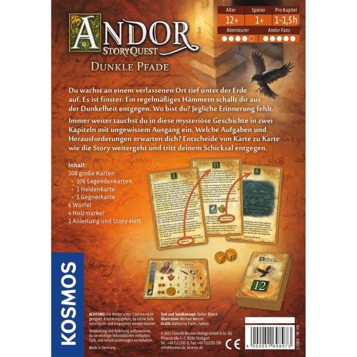 Jeu de plateau familial - kosmos - andor storyquest - 1 à 2 joueurs - durée 45 min - français