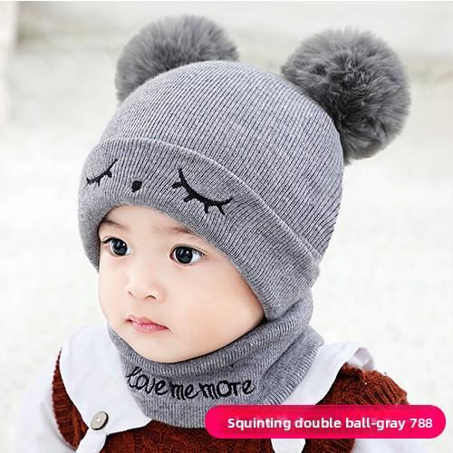 Soft Baby Winter Hat and Scarf Combo Cute Knitted Beanie for Infants Boys Girls Warm Fleece Lined Crochet Cap for Cold Weather
