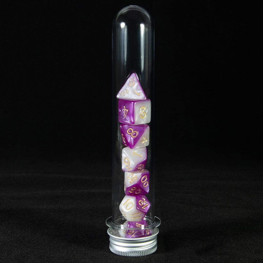 DND Dice Set 7pcs Splic Colors Polyhedral Game Dice with Tube for Entertainment Funny Party Board Games