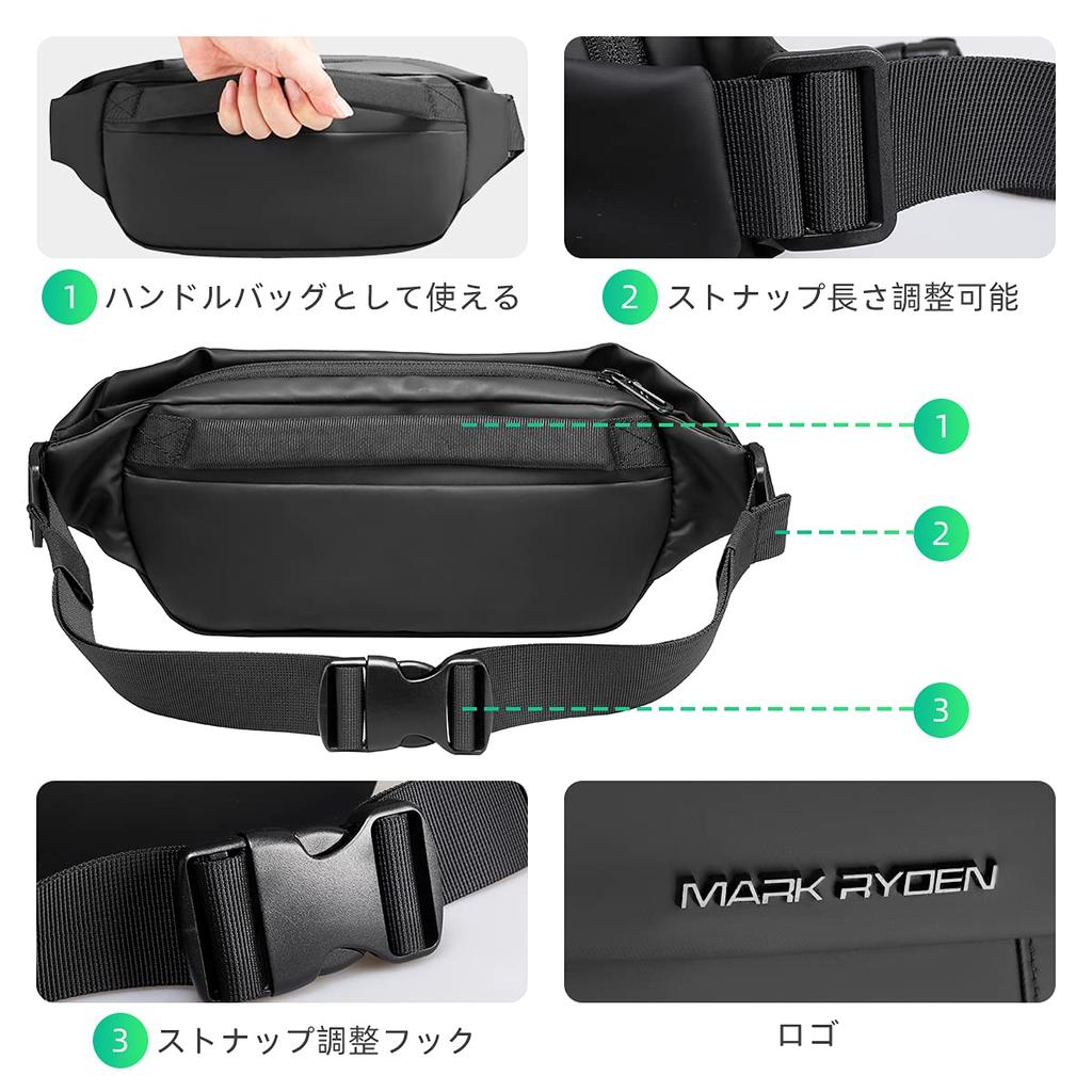 Сумка на пояс MARK RYDEN 3-в-1, набедренная сумка, нательная сумка, мужская поясная сумка через плечо, сумка на одно плечо, поясная сумка, сумка через плечо для отдыха, спорта, активного отдыха,