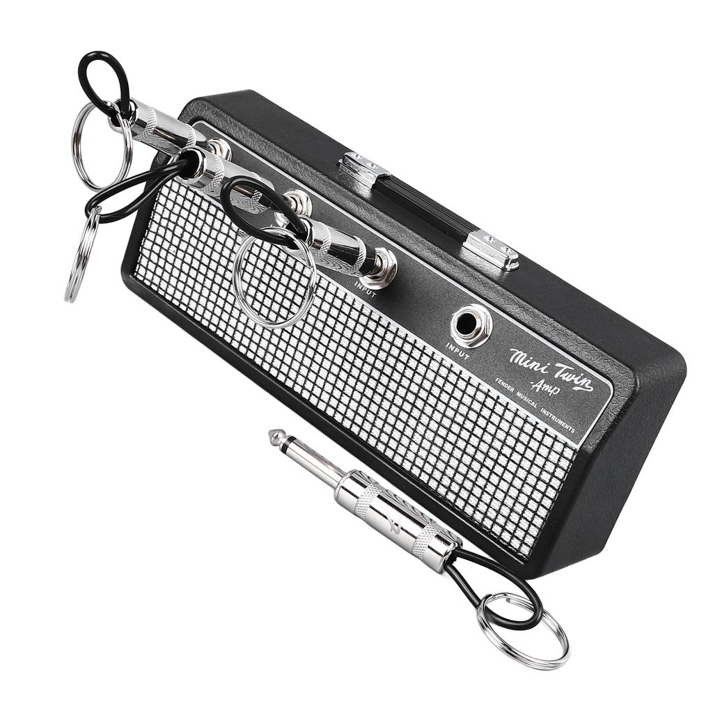 Держатель для ключей в виде гитары Многофункциональный практичный настенный держатель для ключей в виде гитарного усилителя с 4 брелоками