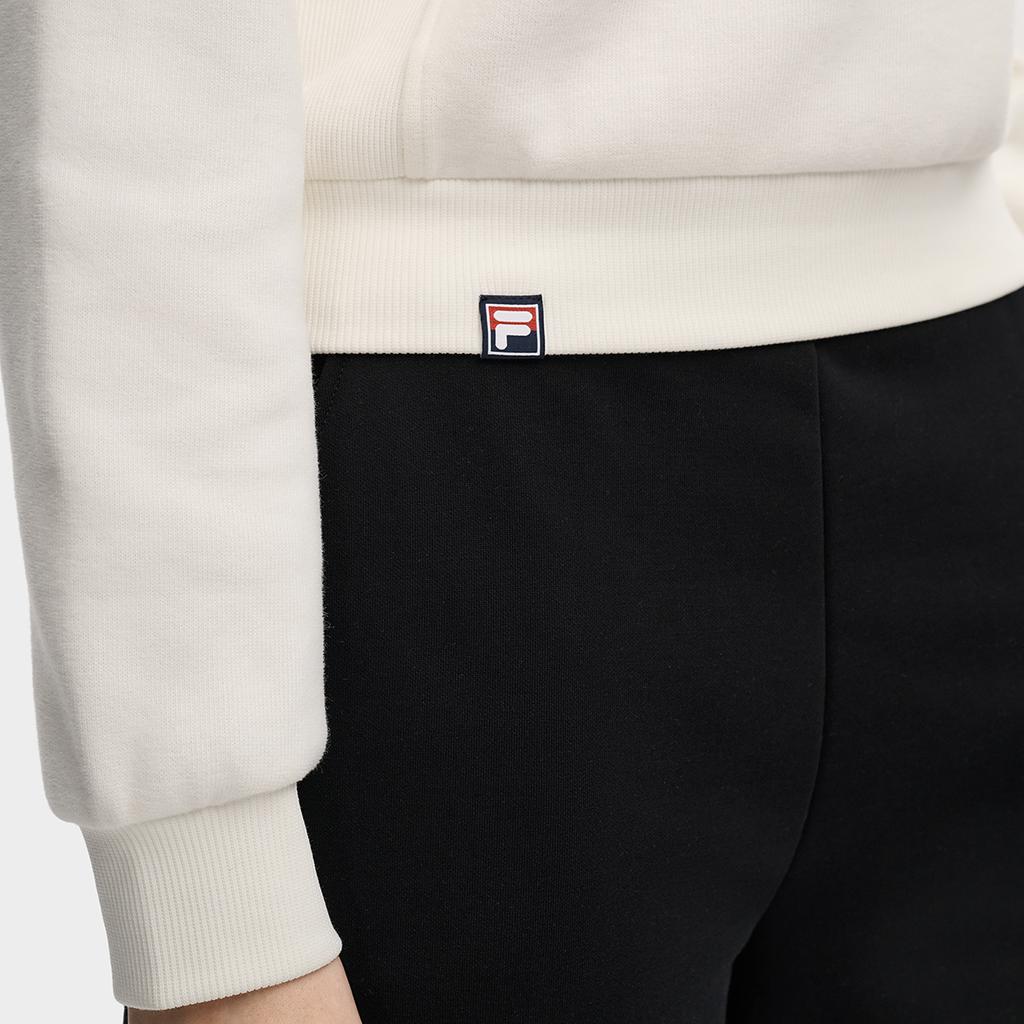 Fila Original Fashion Retro Sports Casual Classic Versatile Comfortable Knit Short Pullover Sweatshirt Women Sweatshirt White F11W549204FWT