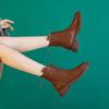 Women's Boots Vintage Shoes Women's  Thickened Genuine Leather Short Boots Spring/Autumn Ankle Boots for Women Botas De Mujer
