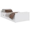 VidaXL Bed Frame with Drawers White Solid Pine Wood 90x200 Cm