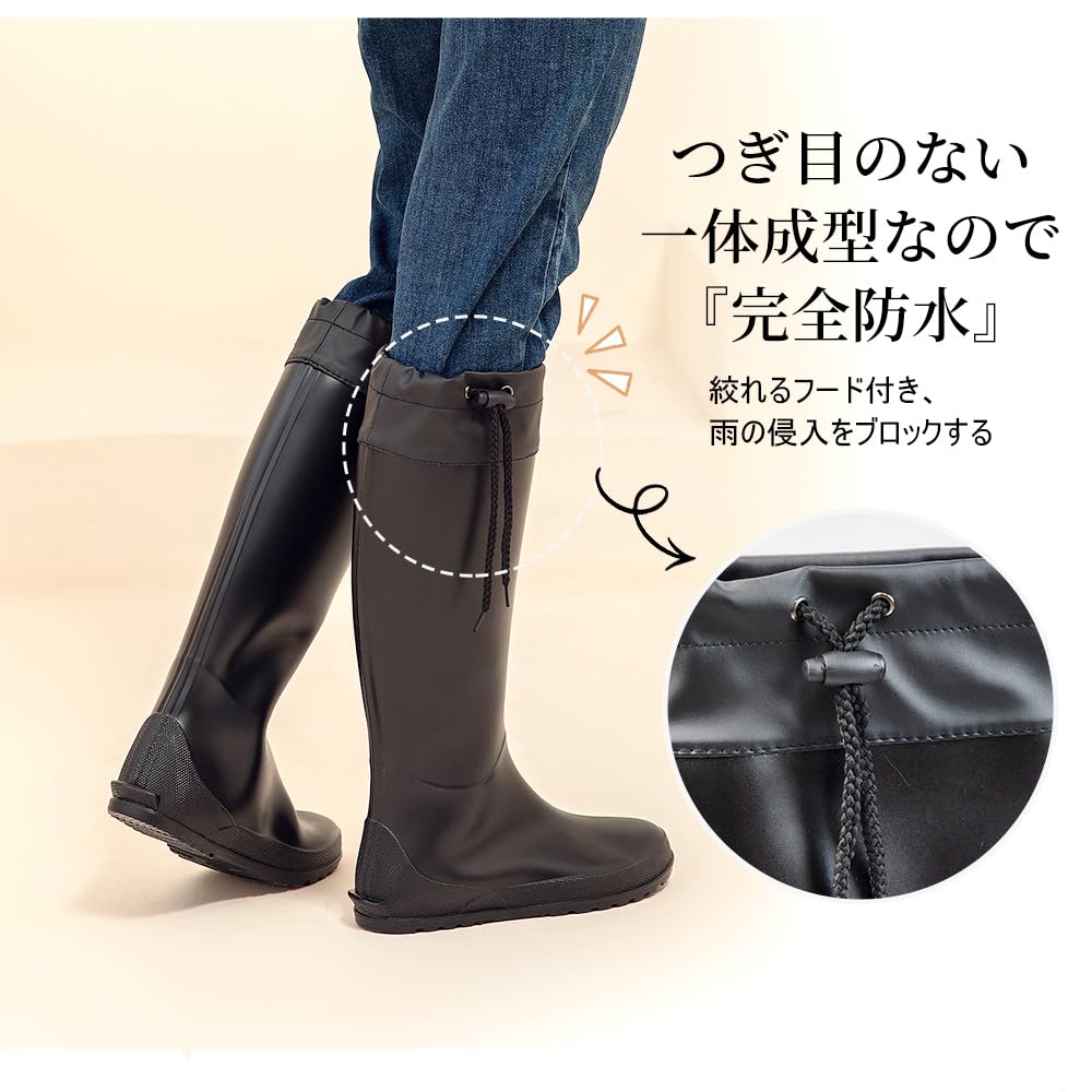 PAFHL Rain Long Rain Perfect for Rainy Farm and Other Work Size Women's Boots, Boots, Black, Waterproof, High-Top, Soft, Season, Typhoons, Work,