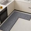 Простой L-образный кухонный коврик для пола, угловой впитывающий коврик для ног, грязеотталкивающий износостойкий фланелевый коврик для пола, коврик для двери ванной комнаты