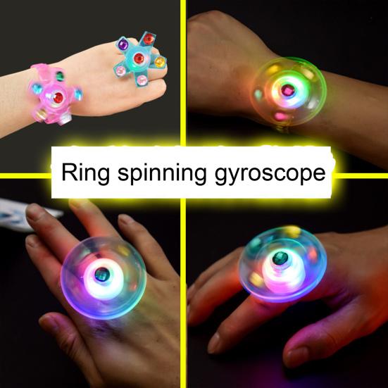 Spinning Top Luminous Ring Wrist Band Adjustable Portable Fidget Spinner Toy Bracelet