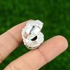 925 Sterling Silver Bauxite Stone Anniversary Statement Handcrafted Flower Ring