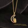 Copper Plated Real Gold Zircon Maria Pendant Necklace European American Niche High-end Women Ins Fashion Holiday Present