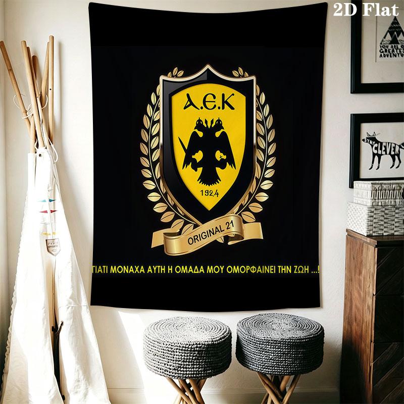 AEK Athens F.C Wall Hanging Printed Fabric Blanket Decorative Tapestries for Bedroom Living Room Home Decor