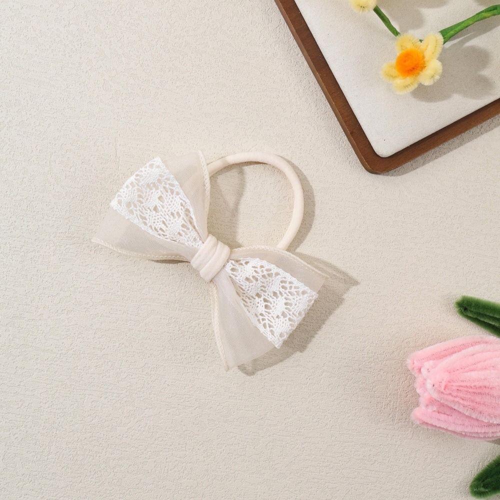 Soft Baby Nylon Headband Lace Bow Ponytail Hair Tie Bowknot Hair Bands For Baby Girls Children