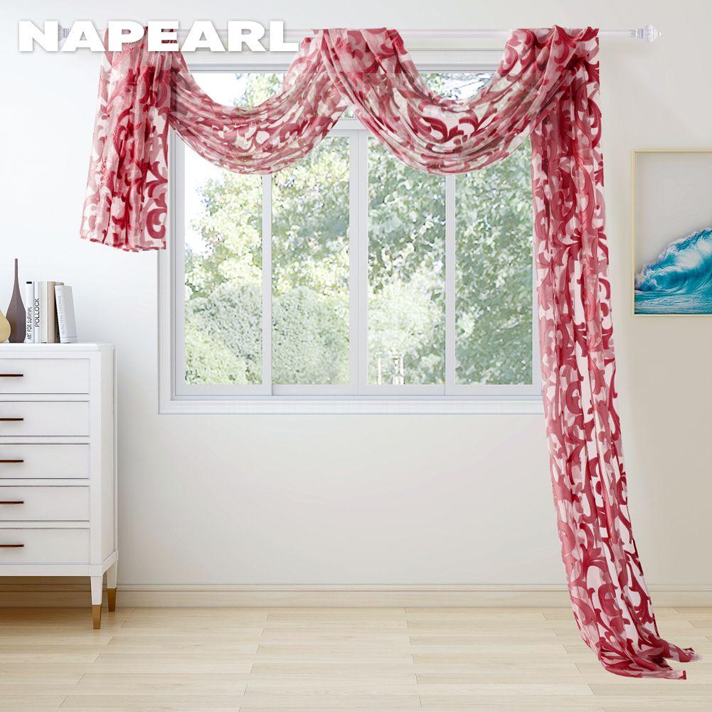 1 шт. NAPEARL жаккардовый романтический занавес на окно, дверь, тюль, занавеска с цветами, тюль, балдахин для дома, свадебная арка, декор, домашний декор