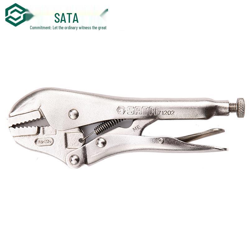 SATA 7-inch/10-inch Straight Jaw Pipe Pliers with Teeth, Models 71202/71203