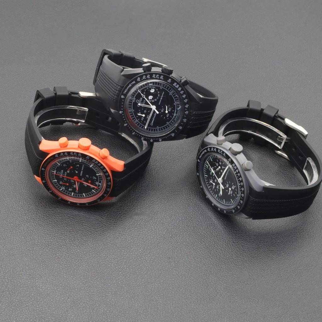 20-мм силиконовый ремешок для Omega x Swatch Speedmaster Moonswatch Без зазора Сменный Изогнутый конец Ремешок для часов Omega X Swatch\[[