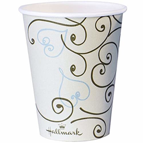 Sunnap Paper Cups, 280ml, 150 count (3 packs of 50), Assorted Disposable Cups, Large Size, AC2850HT