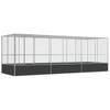Vidaxl Woliera Z Przedłużeniem, Srebrna, 625X207X212 Cm, Stal