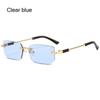 New Rimless Sunglasses For Women Men Trendy Frameless Rectangle Sun Glasses Retro Shades Fashion Travel Uv400 Eyewear