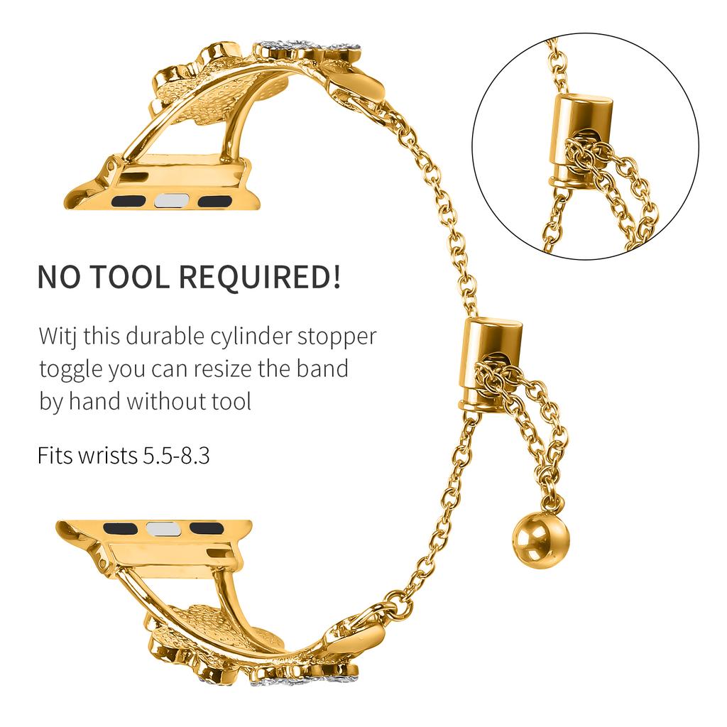 Metal Band Heart Clover Decor For Apple Watch Ultra 3 2 1 49mm/Series 11 10 46mm/9 8 7 45mm/SE3 SE2 SE 6 5 4 44mm/3 2 1 42mm Watch Bracelet