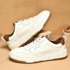Модные белые мужские кроссовки Новый тренд Повседневная обувь для мужчин Натуральная кожа Мужская обувь для скейтборда Модные вулканизированные туфли Универсальные балетки