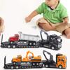 Pull-back Design Construction Trailer Model Moving Joints Detachable Head Construction Trailer Vehicle Model for Kids