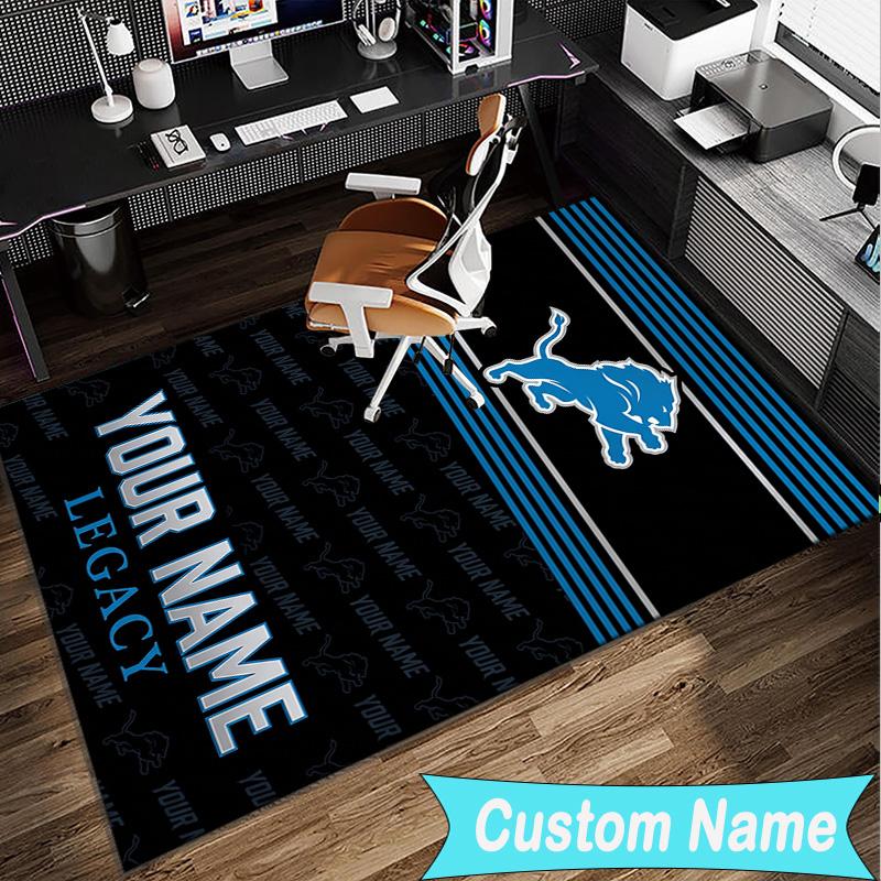 Custom Name Rug Lions Team Area Rug Suitable for Indoor And Outdoor,Carpets for Homes, Offices,Living Rooms,Home Decor,Christmas Gift