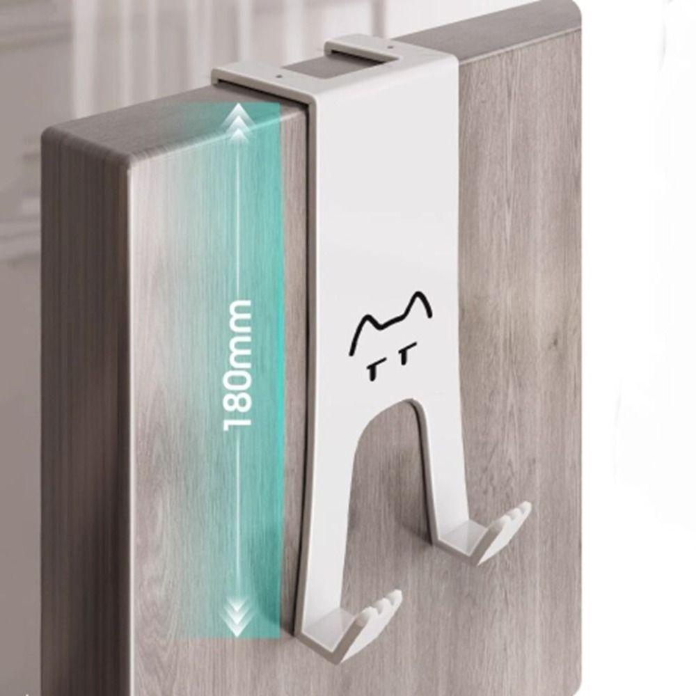 Iron Hanging Coat Storage Hanger Silver Door Back Hook Creative Cat Storage Hook