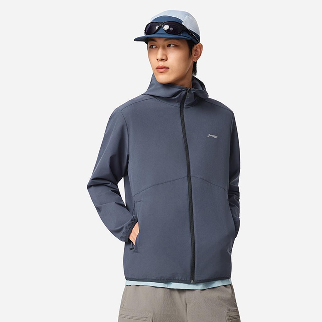 Li Ning Fitness Series Hooded Comfortable Simple Solid Color Versatile Casual Sports Jacket Men Jacket AFDVE81-11