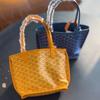 Goya Crossbody Mini-Tote с узором "Клык Собаки" - Новый Стиль Плетеная Корзина и Двусторонняя Сумка-Тоут с Буквами Повседневная Сумка для Мамы и Ребенка