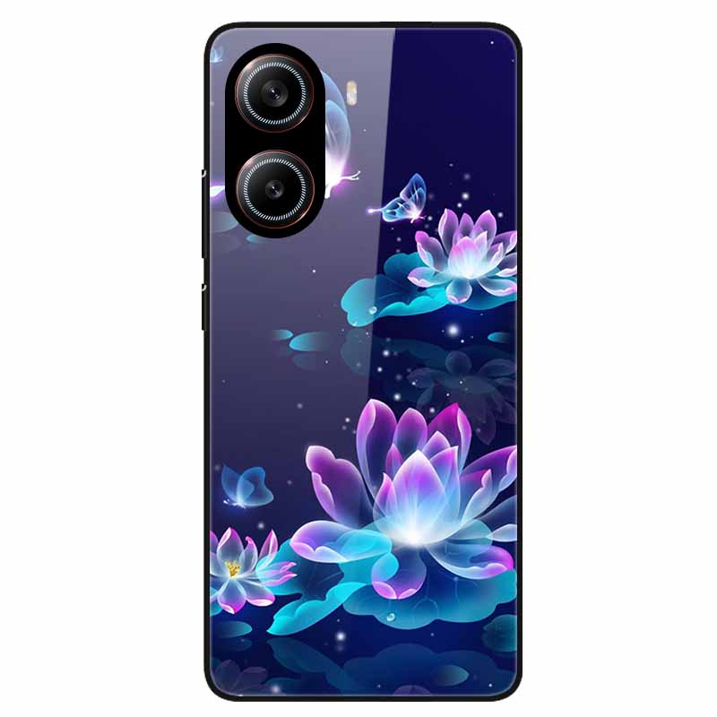 Чехол для Poco X7 Pro 5G Цветочный Жесткая Задняя Крышка Закаленное Стекло Чехлы для Xiaomi Poco X 7 Pro X7Pro Жесткие Чехлы PocoX7Pro 2025 Новый