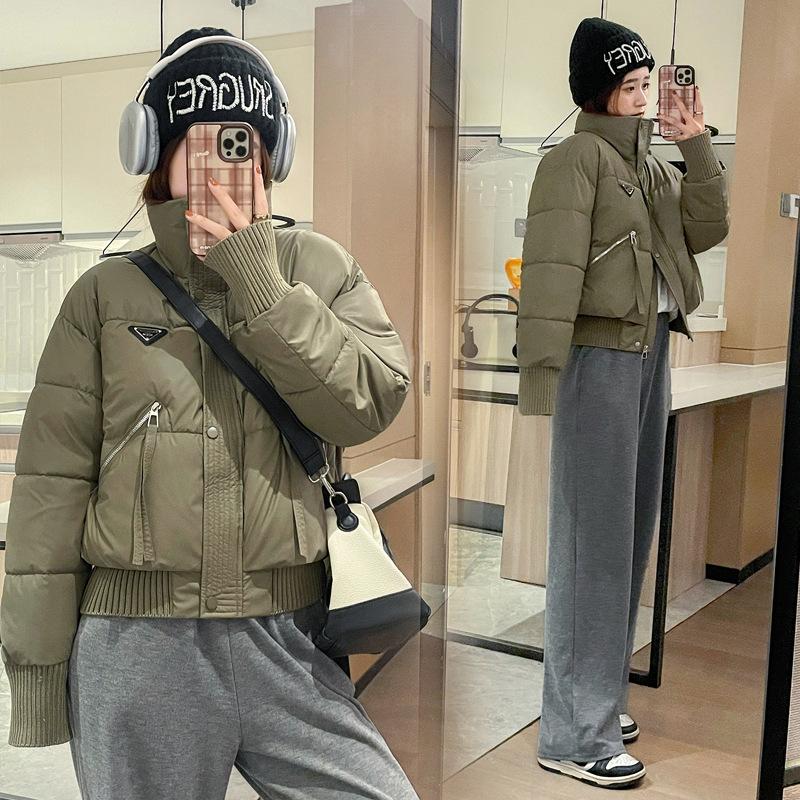 2025 пуховик женский свободный стеганый жакет теплый воротник-стойка женский осенне-зимний короткий утолщенный хлопковый жакет женский жакет