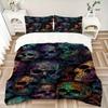 3pcs Skull Festival Bedding Set, Includes 1 Comforter + 2 Pillowcases, Without Pillow Inserts, Soft Comfortable, Lightweight Breathable096