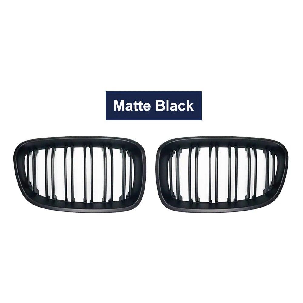 High Quality Front Kidney Grille For BMW 1 Series F20 F21 2011 2012 2013 2014 Double Slat Line Gloss Matte Black Racing Grill