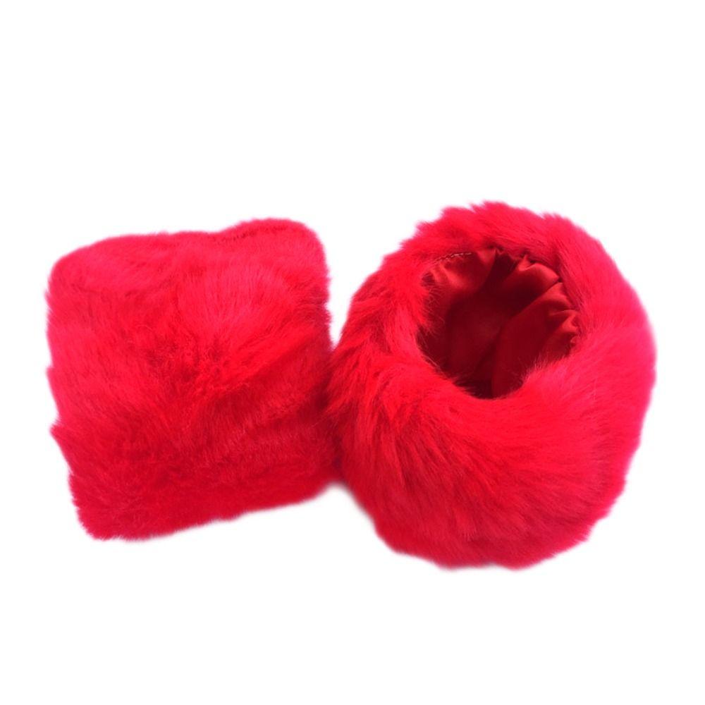 For Wool Coat & Jackets Warm Furry Wristbands Furry Wrist Cuff Arm Warmer Faux Fur Wrist Cuffs