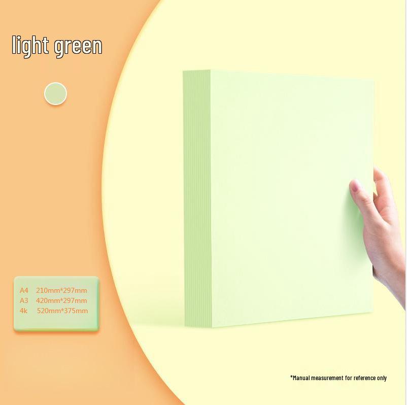 Macaron 8K & 4K Morandi Light Green Thickened Candy Color Card Paper for Kindergarten Crafts (A4)