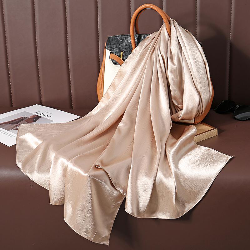 Большой размер шелковистый шарф с пятнами для женщин, простой платок, роскошный хиджаб, длинная бандана, вечернее платье, шали и накидки