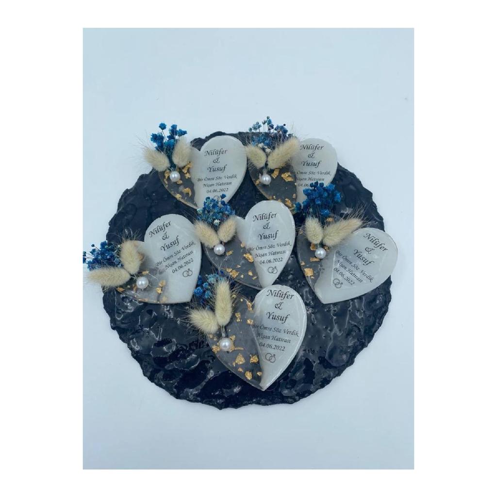 Золотые частицы перламутровый белый богато украшенный сувенир для помолвки подарок сердце эпоксидный магнит 25 шт.