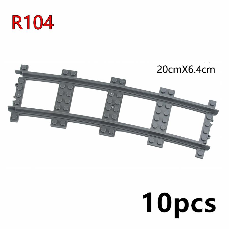 Совместимые 53401 Железнодорожные Рельсы Изогнутые Пути R56 R72 R88 R104 MOC Городской Кирпич Стрелка Разветвление Изогнутые Рельсы Строительные Блоки Игрушки