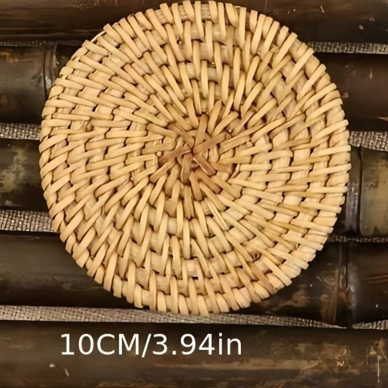 1 Piece of Rattan Cup Mat, Bowl Mat, Tea Cup Mat,heat Insulation Mat, Tableware Mat, Waterproof Mat Christmas Decorations